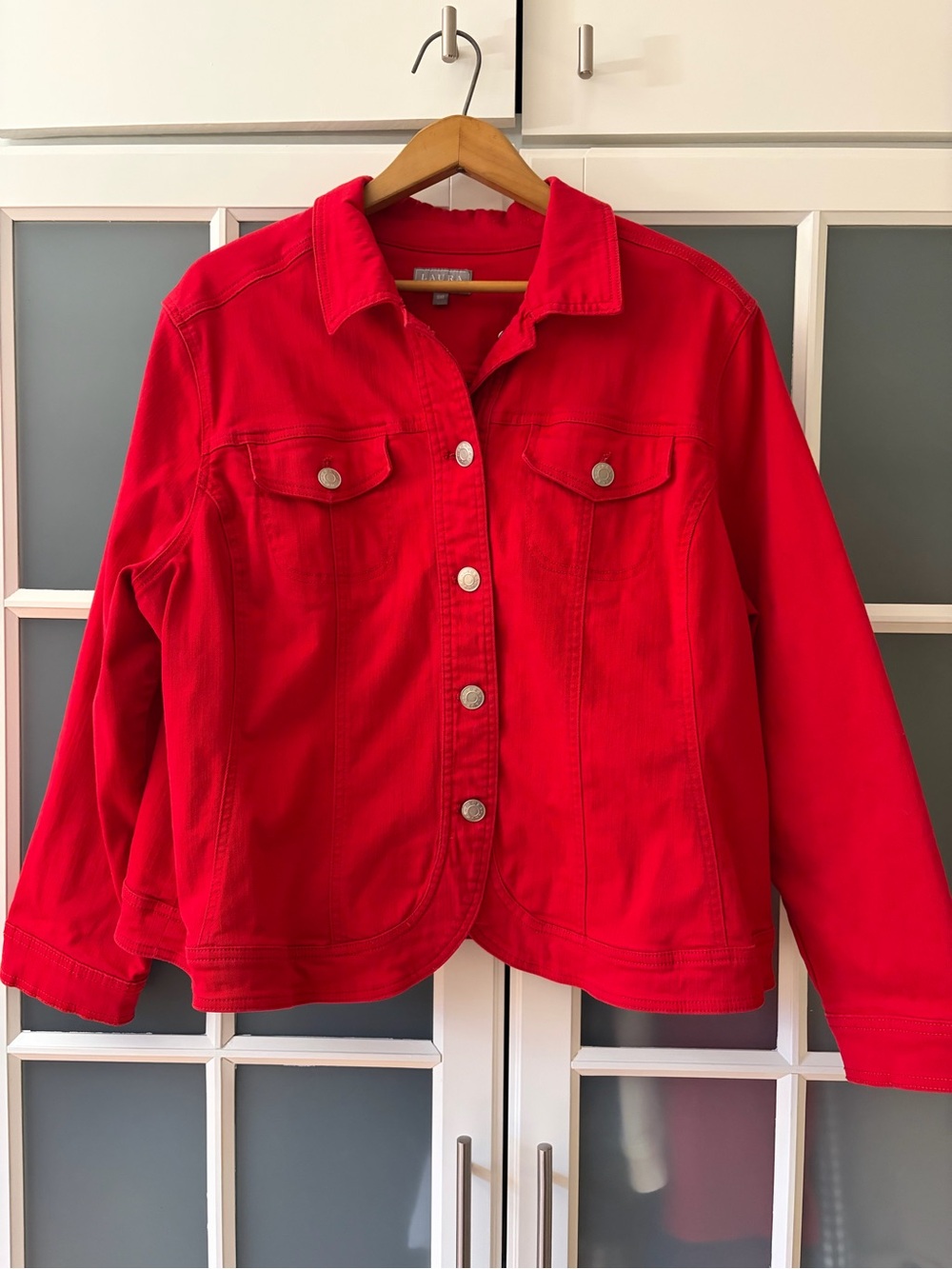 Laura Plus Size Red Denim Jacket